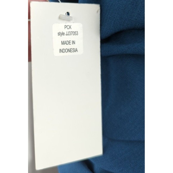 Julia Jordan Teal Handkerchief Dress Ruched Cap Sleeve Career Stretch 8 - Picture 8 of 10